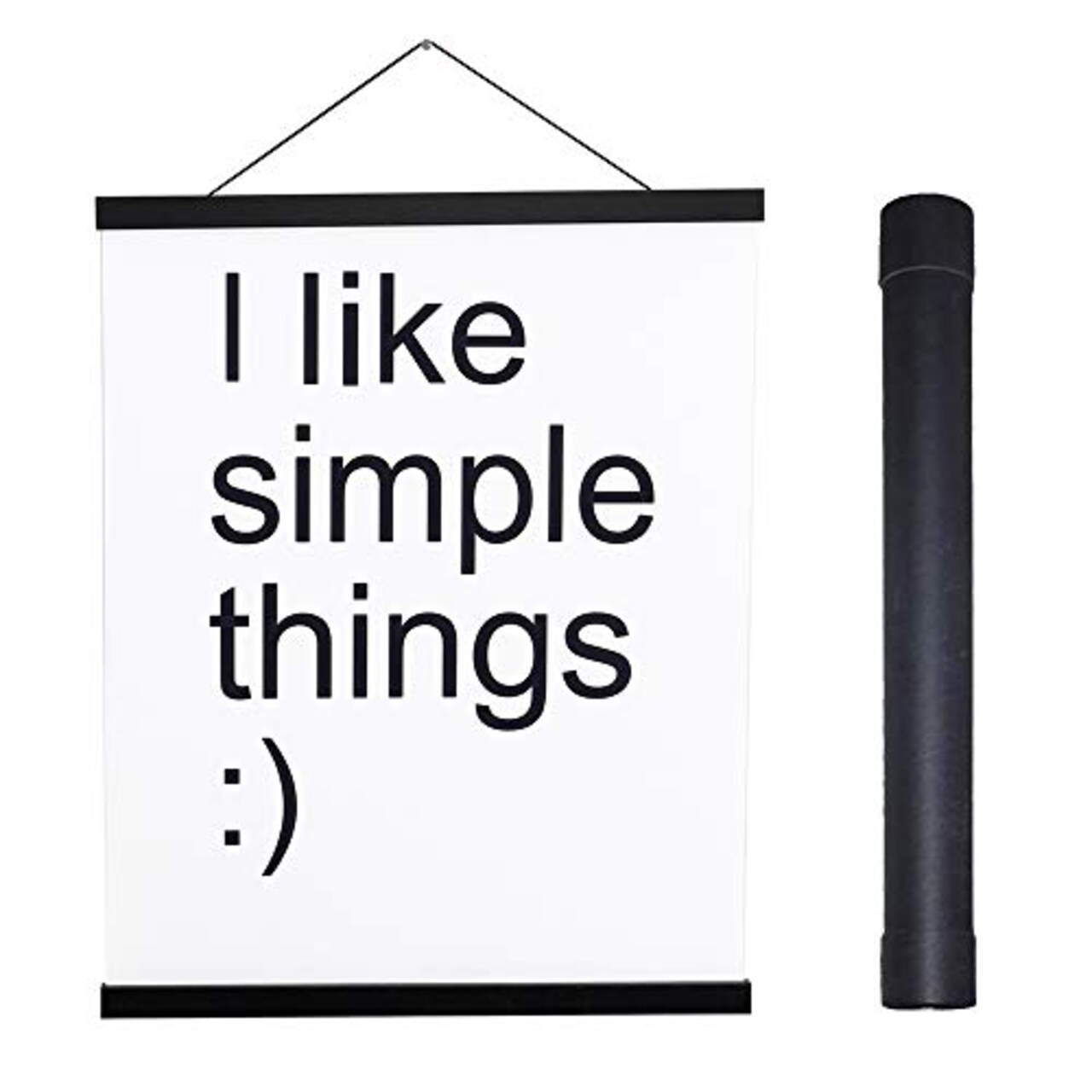 Magnetic Poster Hanger Frame, 9x24 9x12 9x11 Light Wood Wooden Magnet Canvas Artwork Print Dowel Poster Hangers Frames Hanging Kit (Black, 9")